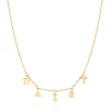 Mini Hanging Letter Name Necklace (Gold)